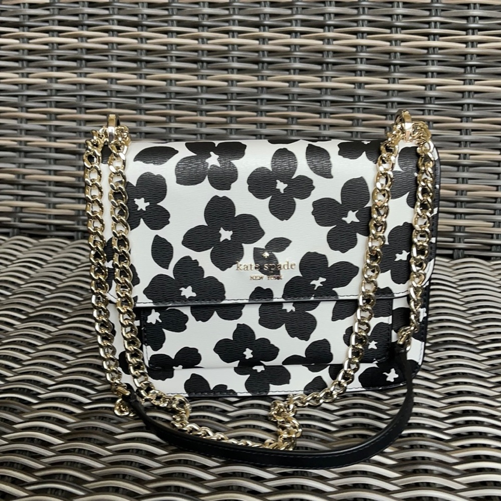 Kate Spade remi graphic blooms flap chain crossbody - Picture 2 of 16